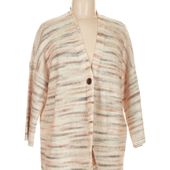 J. Jill Pure Jill Women's 3/4 Sleeve Cardigan Sweater Neutral Colors Size Med M - Picture 1 of 7
